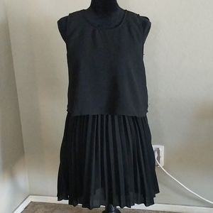 Elodie Black Pleated Dress